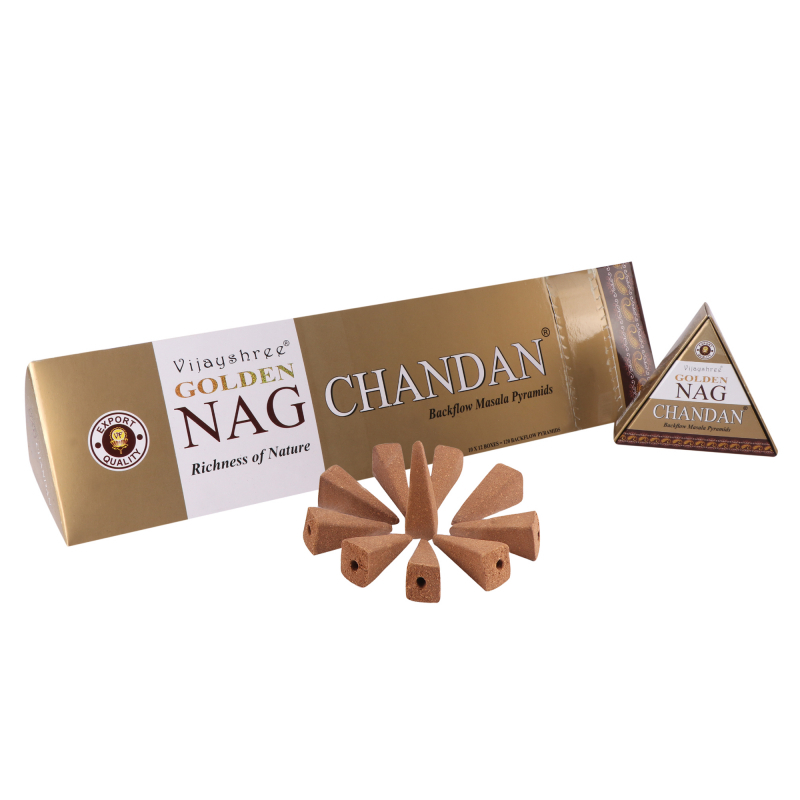 GOLDEN NAG Scented Cones - Flowing Smoke - Chandan