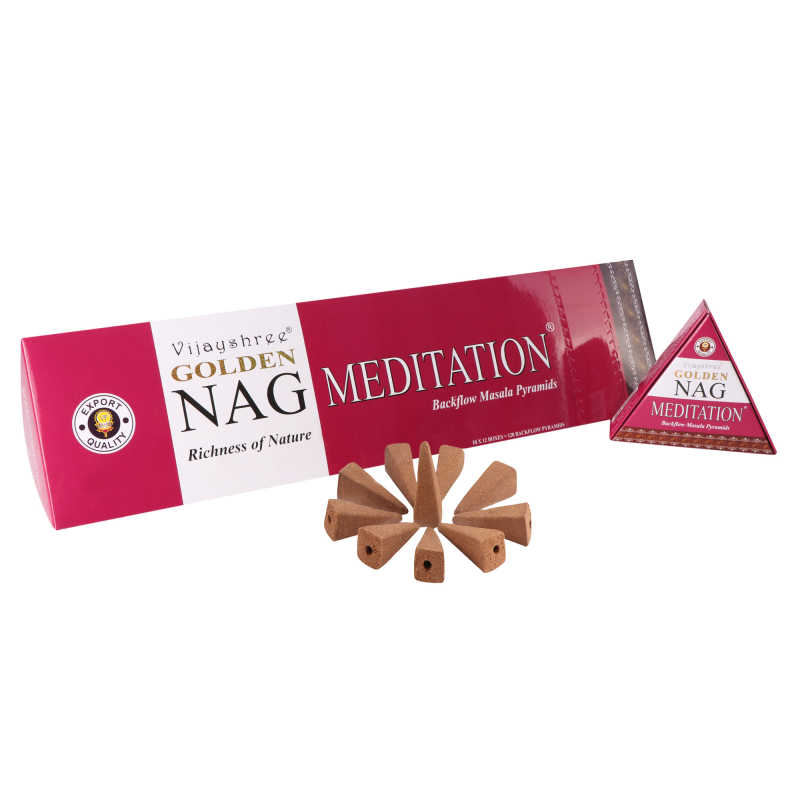GOLDEN NAG Scented Cones - Flowing Smoke - Meditation