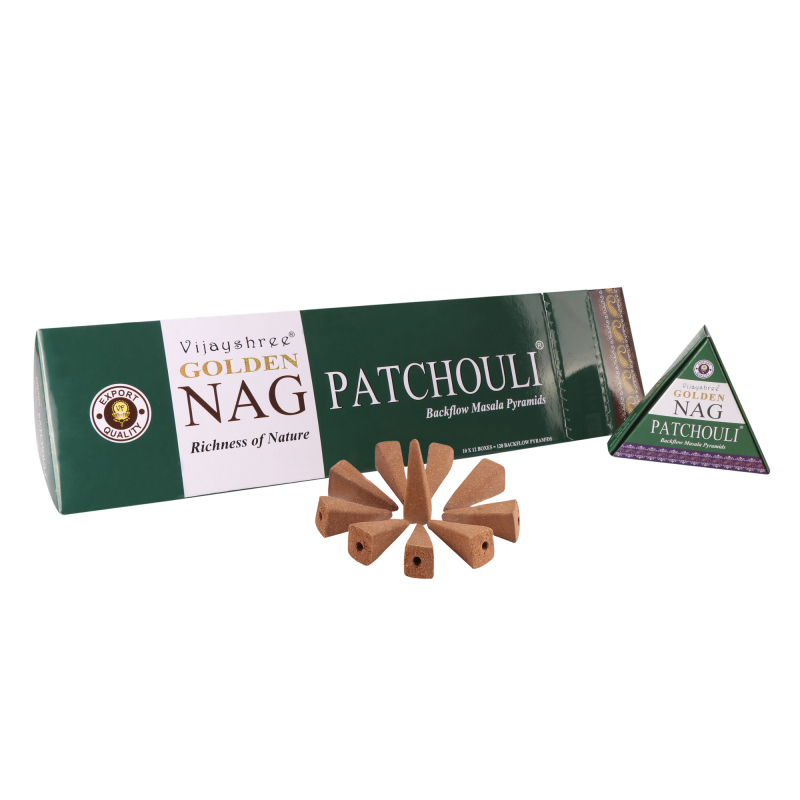 GOLDEN NAG Scented Cones - Flowing Smoke - Patchouli