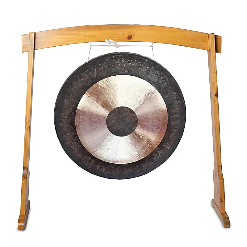 Gong stand up to 100 cm - wooden, 130 × 41 × 128 cm