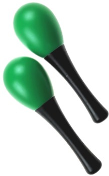 Green Plastic Maracas, 2 pcs