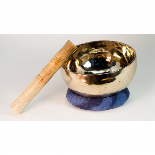 Hand-hammered Tibetan Singing Bowl 200g with Mallet and Cushion