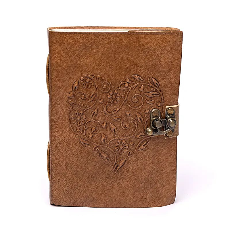 Heart Notebook - PU Leather, Metal Lock (18 × 13 cm)