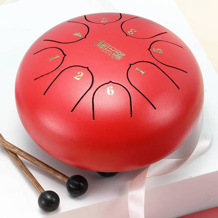 Huashu Tongue Drum 8 Tones D Major Red