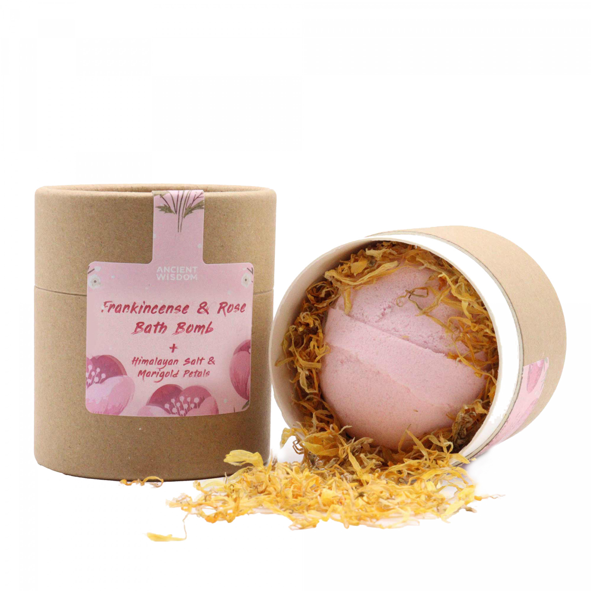 Incense and Rose Fizzy Bomb, Himalayan Salt, Marigold Flowers