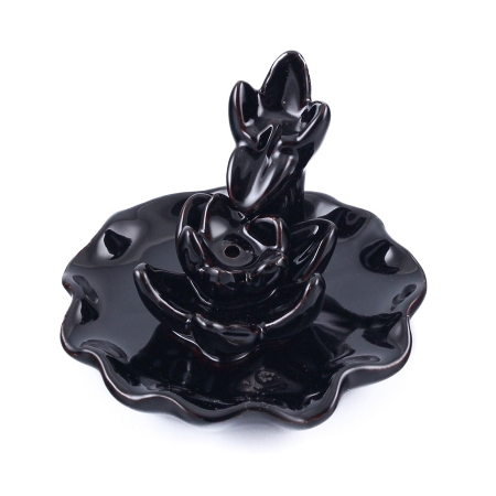 Incense Cone Holder with Flowing Smoke - Lotus