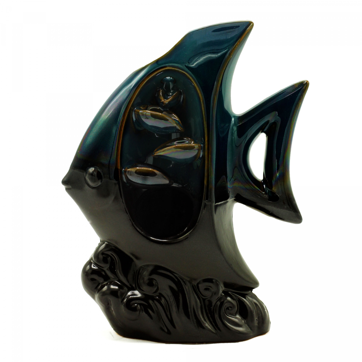 Incense Cone Holder with Flowing Smoke - Tropical Fish