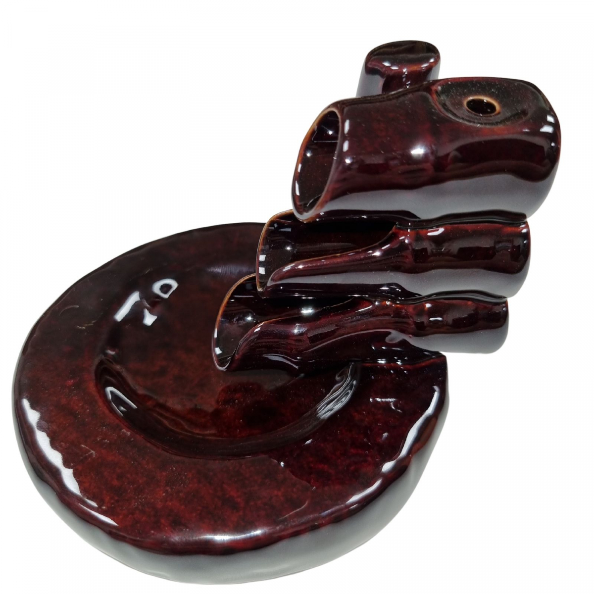 Incense Cone Stand with Flowing Smoke - Bamboo and Pond