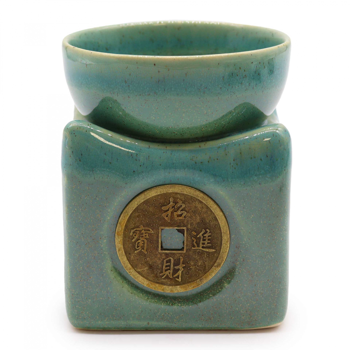 Large Aroma Lamp Lucky Coin - Teal Blue