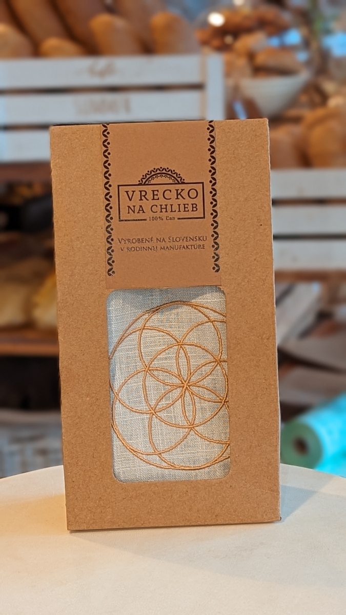 Linen Bread Bag FLOWER OF LIFE 49x30cm