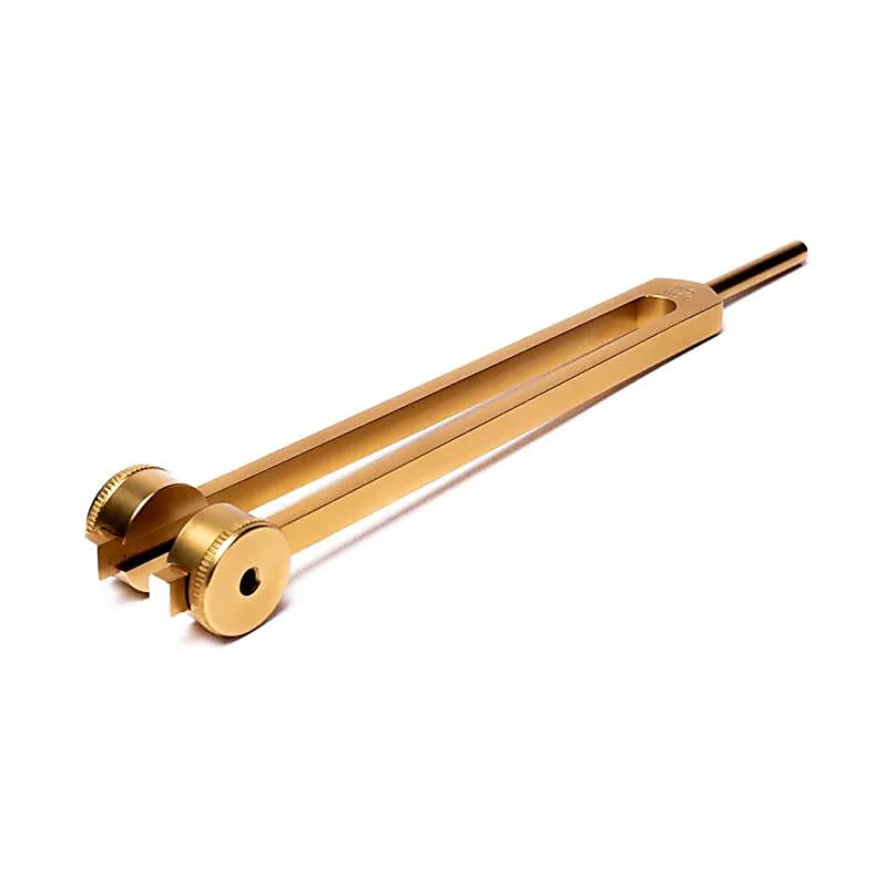 Low Ohm Tuning Fork 68.05 Hz - gold, with a weight of 13.2 cm