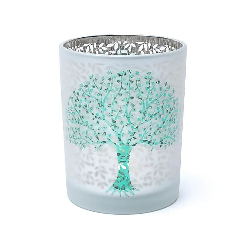 Matte/Metallic Candle Holder - Tree of Life (10x12.5cm)
