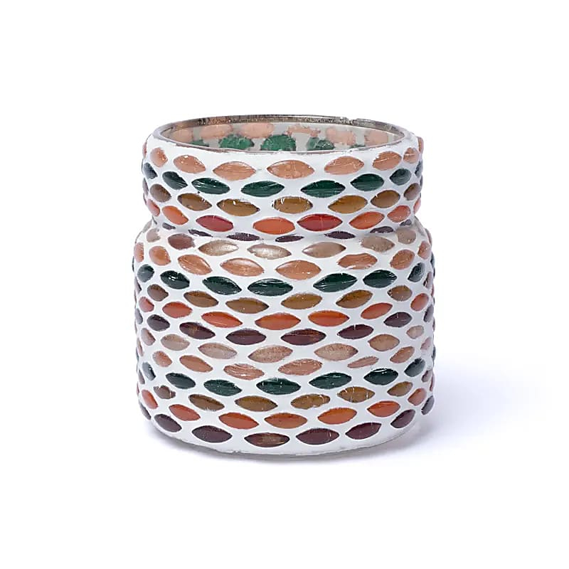 Mosaic Candle Holder - Autumn Shades, 8 cm