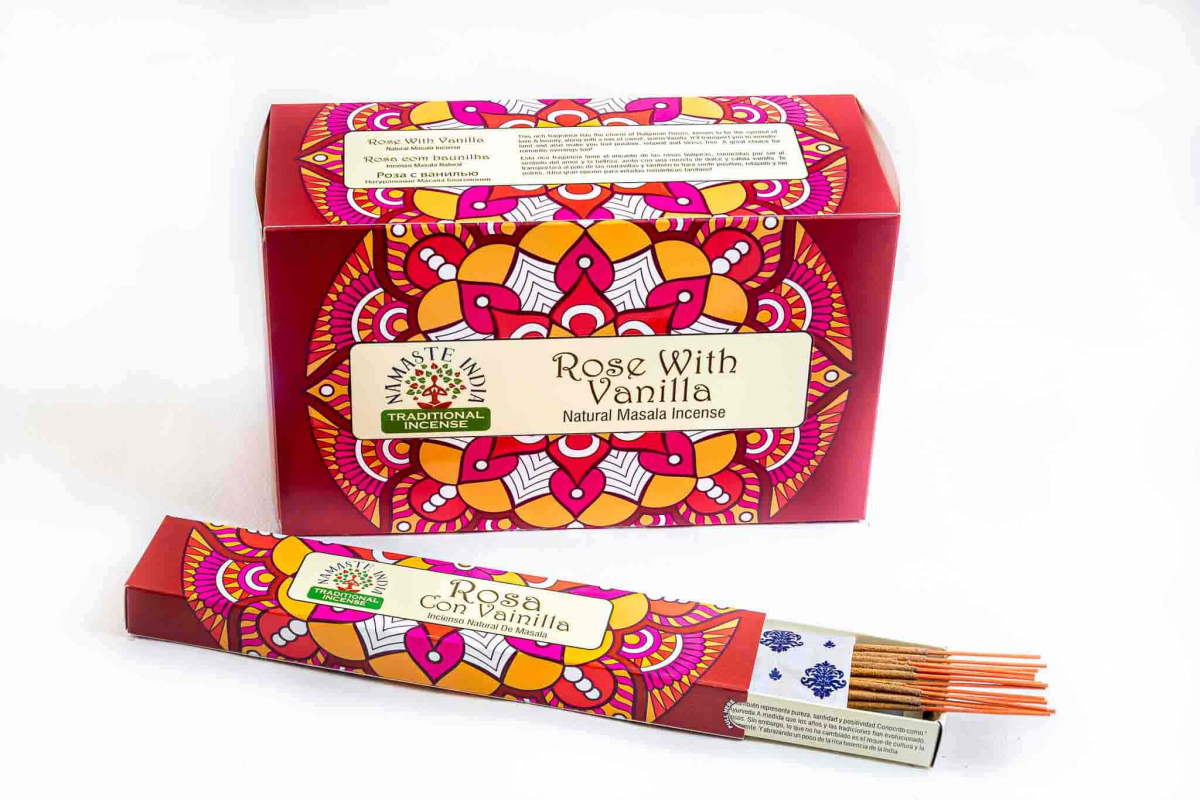 Namaste India Scented Sticks - Rose and Vanilla
