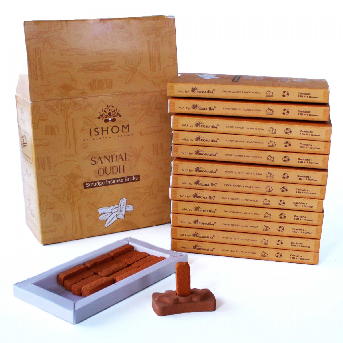 Natural Scented Bricks - Sandalwood, 15pcs