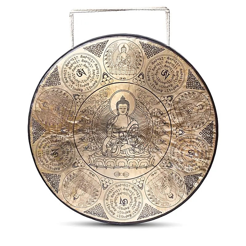 Nepalese Buddha Shakyamuni Gong 60 cm - engraved meditation gong (9.5 kg)