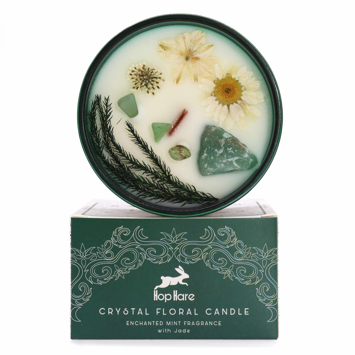 Nephrite Crystal Candle - The Magician