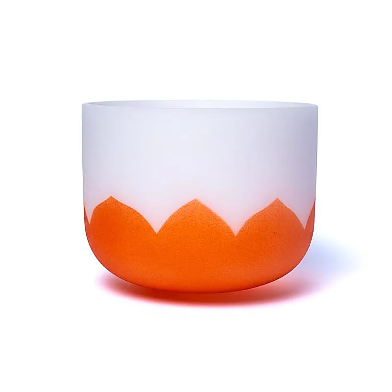 Orange Crystal Singing Bowl Lotus - Chakra 2 - 20cm, D-tone, 432Hz