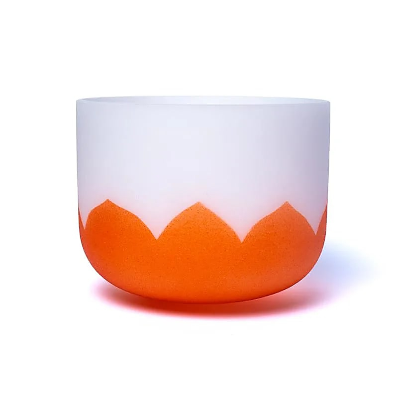 Orange Crystal Singing Bowl Lotus - Chakra 2 - 30cm, D-tone, 432Hz