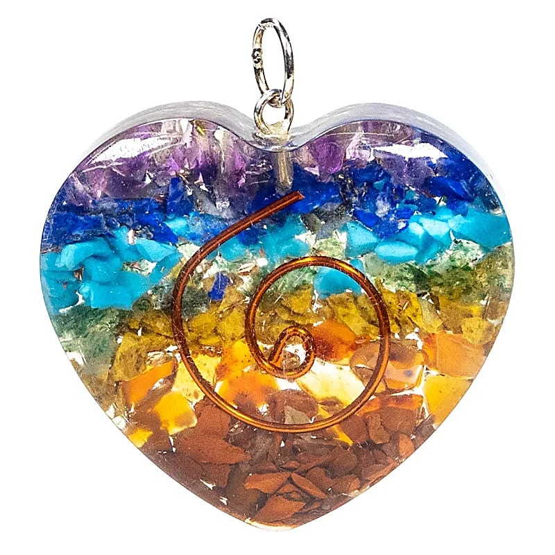 Orgonite Heart Pendant – Multicolored