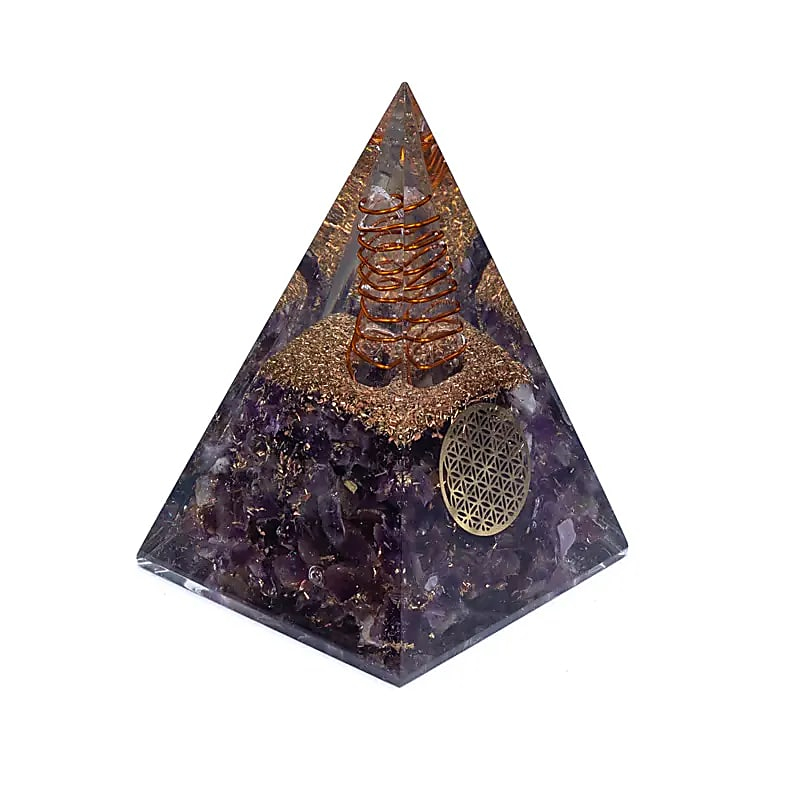 Orgonite Pyramid – Amethyst Flower of Life