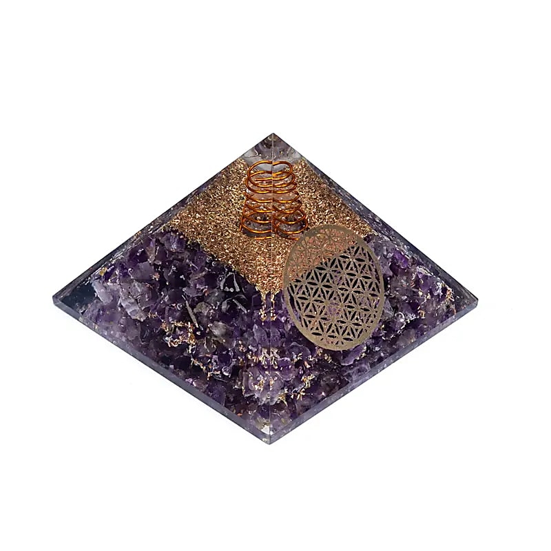 Orgonite Pyramid – Amethyst Flower of Life