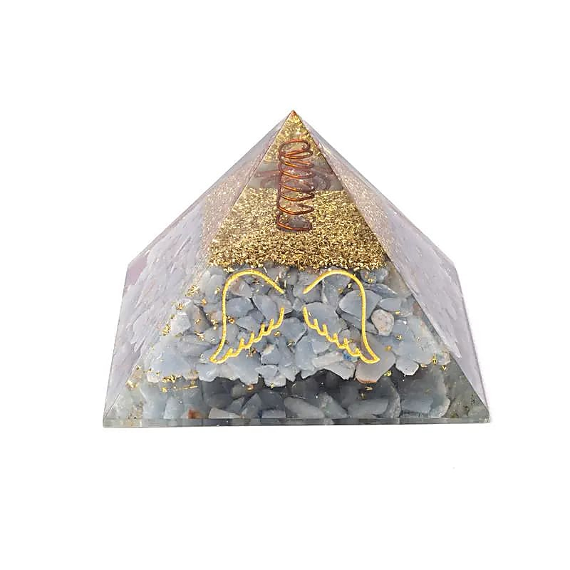 Orgonite Pyramid – Angelite with Angel Wings