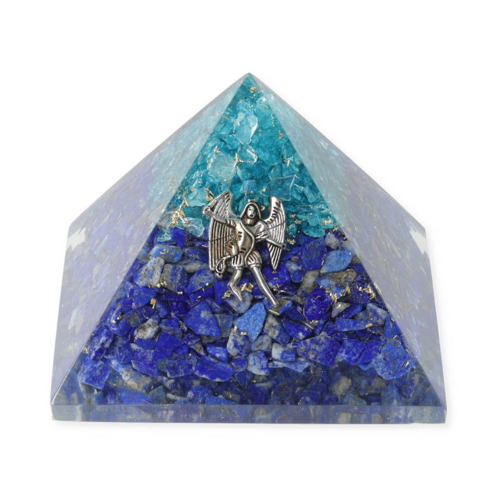 Orgonite Pyramid – Lapis Lazuli and Aquamarine with Archangel Michael