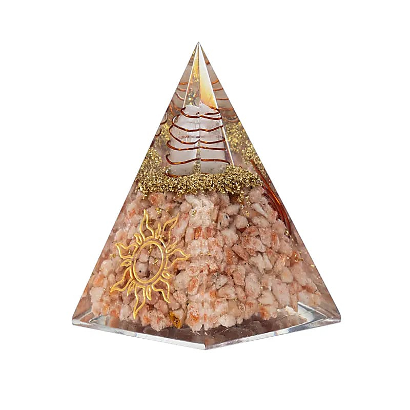 Orgonite Pyramid – Sunstone with Sun Symbol