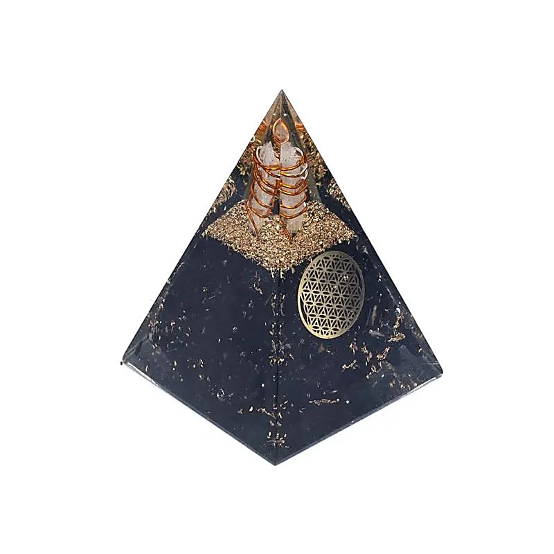 Orgonite Pyramid – Tourmaline Flower of Life