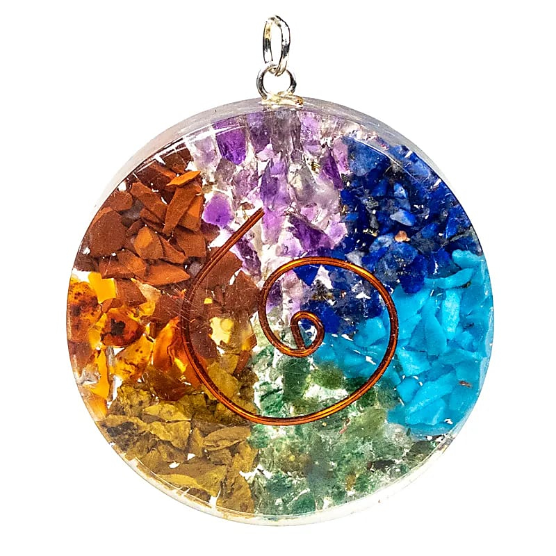 Orgonite Round Pendant – Multicolored