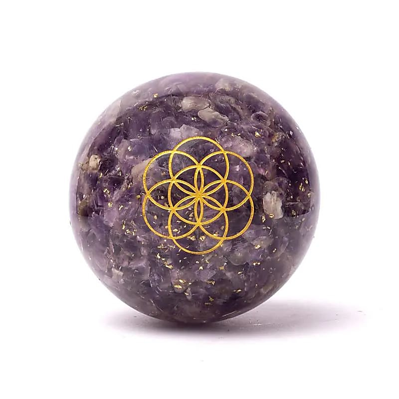 Orgonite Sphere – Amethyst Symbol of the Origin of Life