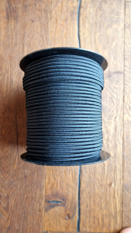 Professional Djembe Cord 5.5 mm with Core Black - 1m