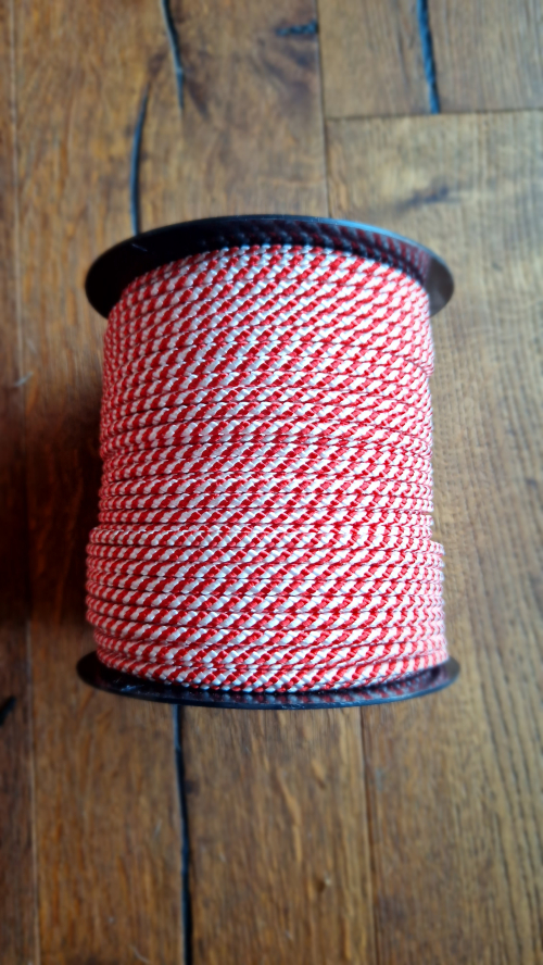 PROFESSIONAL DJEMBE CORD 5.5 MM WITH CORE Red - White 1M