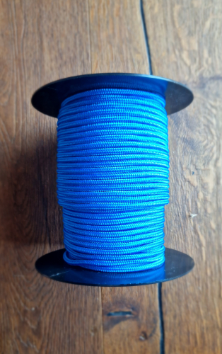 Professional Djembe Cord 5 mm with Core, Blue, 1m