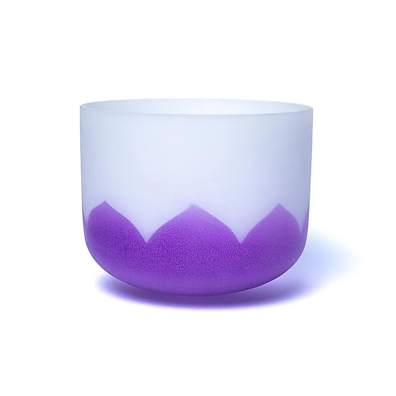 Purple Crystal Singing Bowl Lotus - Chakra 7 - 20cm, B-Tone, 432Hz