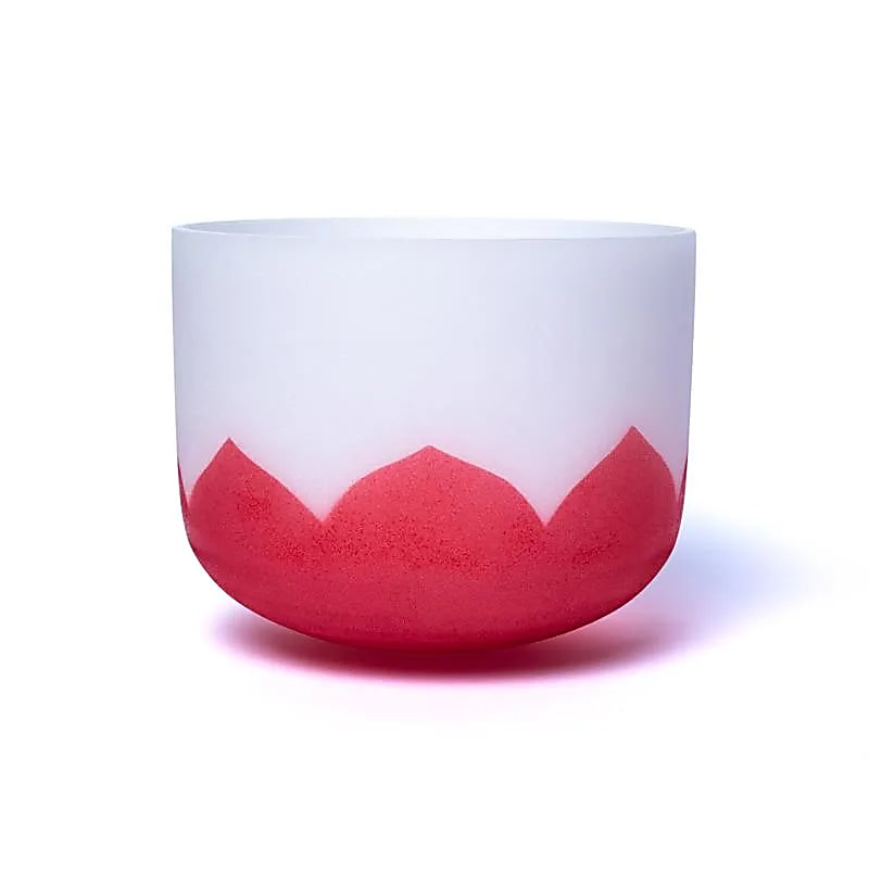 Red Crystal Singing Bowl - Lotus - Chakra 1 - 20cm, C-tone, 432Hz