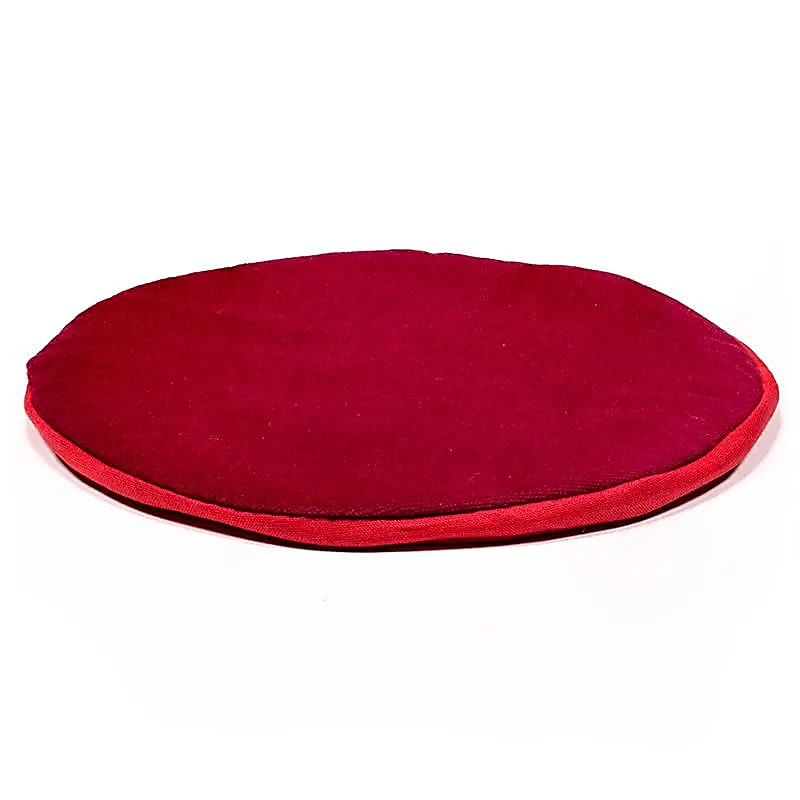 Red flat round pad for Tibetan bowl, 20cm