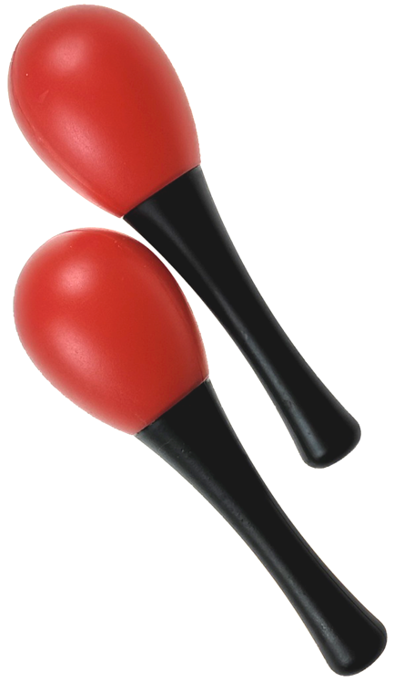 Red Plastic Maracas, 2pcs