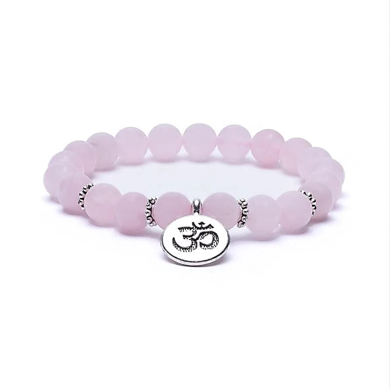 Ruženín Bracelet with Om Symbol, Stretchable
