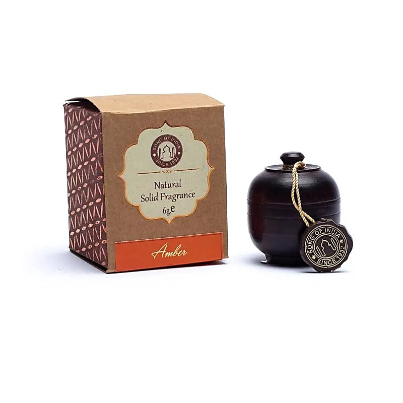 Scented Amber Cream in Wooden Jar, 6g