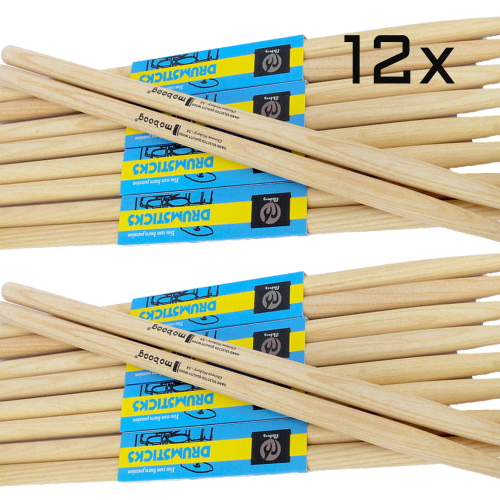 Set of 12 Moboog Premium 7A Maple Drumsticks