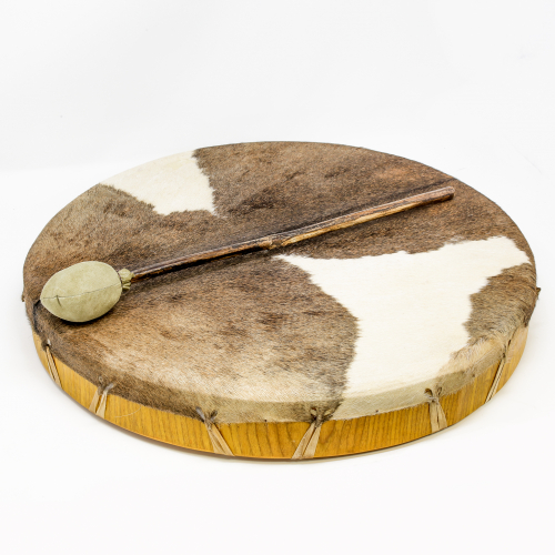 Shamanic drum circle 45cm - goat skin with fur