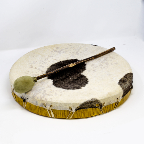 SHAMANIC DRUM CIRCULAR 40 CM - GOAT SKIN with fur