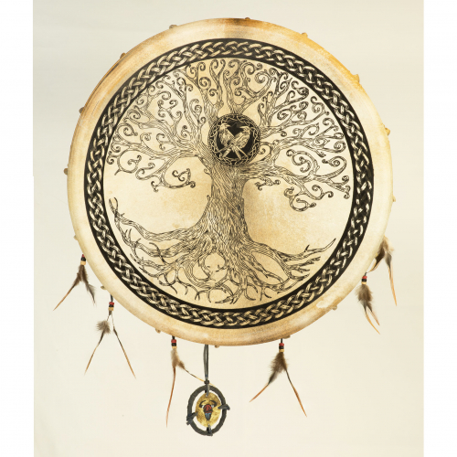 Shamanic Drum Tree of Life Circular 40cm - Goat Skin