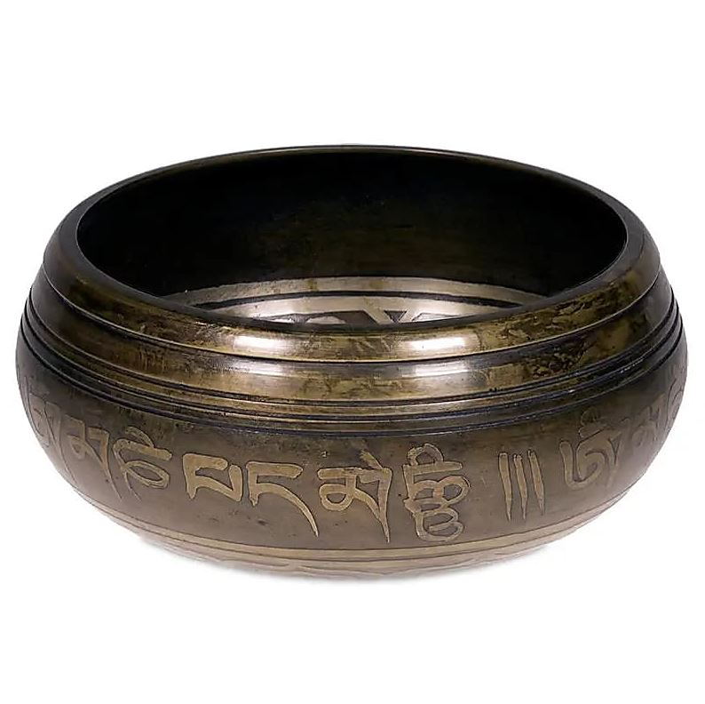 Singing Tibetan Bowl with Buddha Relief ±550g