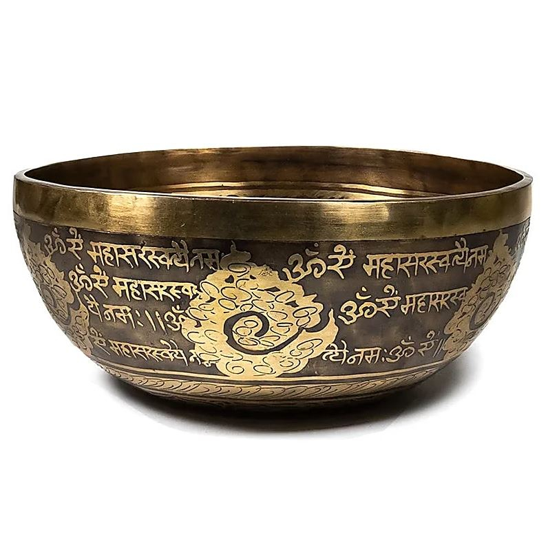 Singing Tibetan Bowl with Saraswati Image ±1750-2000g