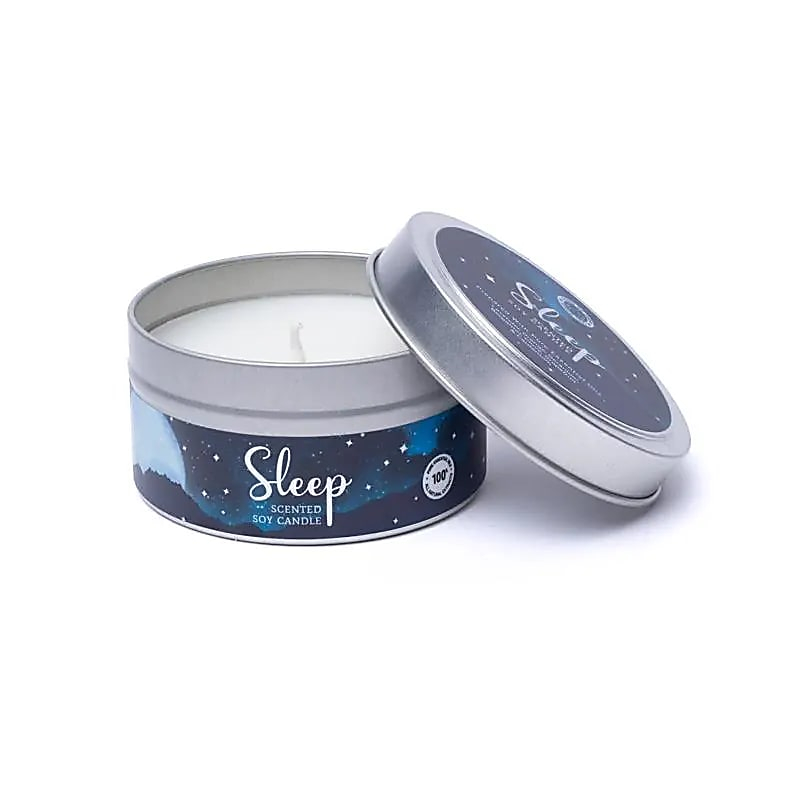 Soy candle SLEEP in a decorative tin