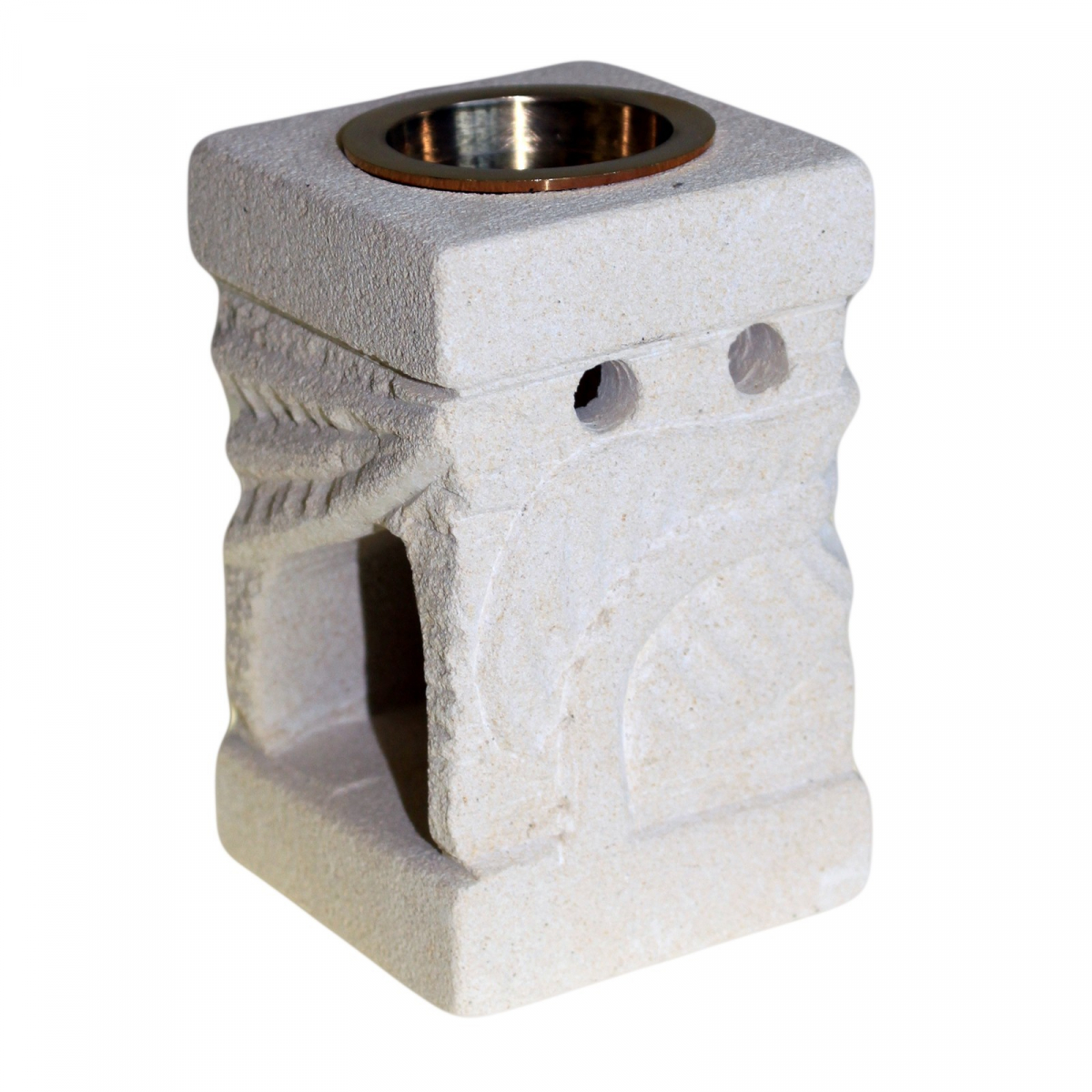 Stone Aroma Lamp - Carved Leaf