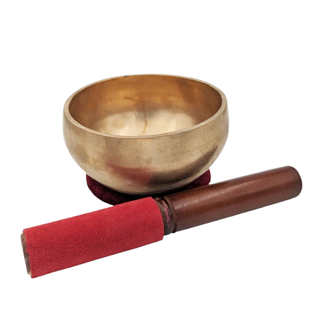 Tibetan Hand-Hammered Singing Bowl 400-500g, 12.5cm with Mallet and Cushion, Sattva